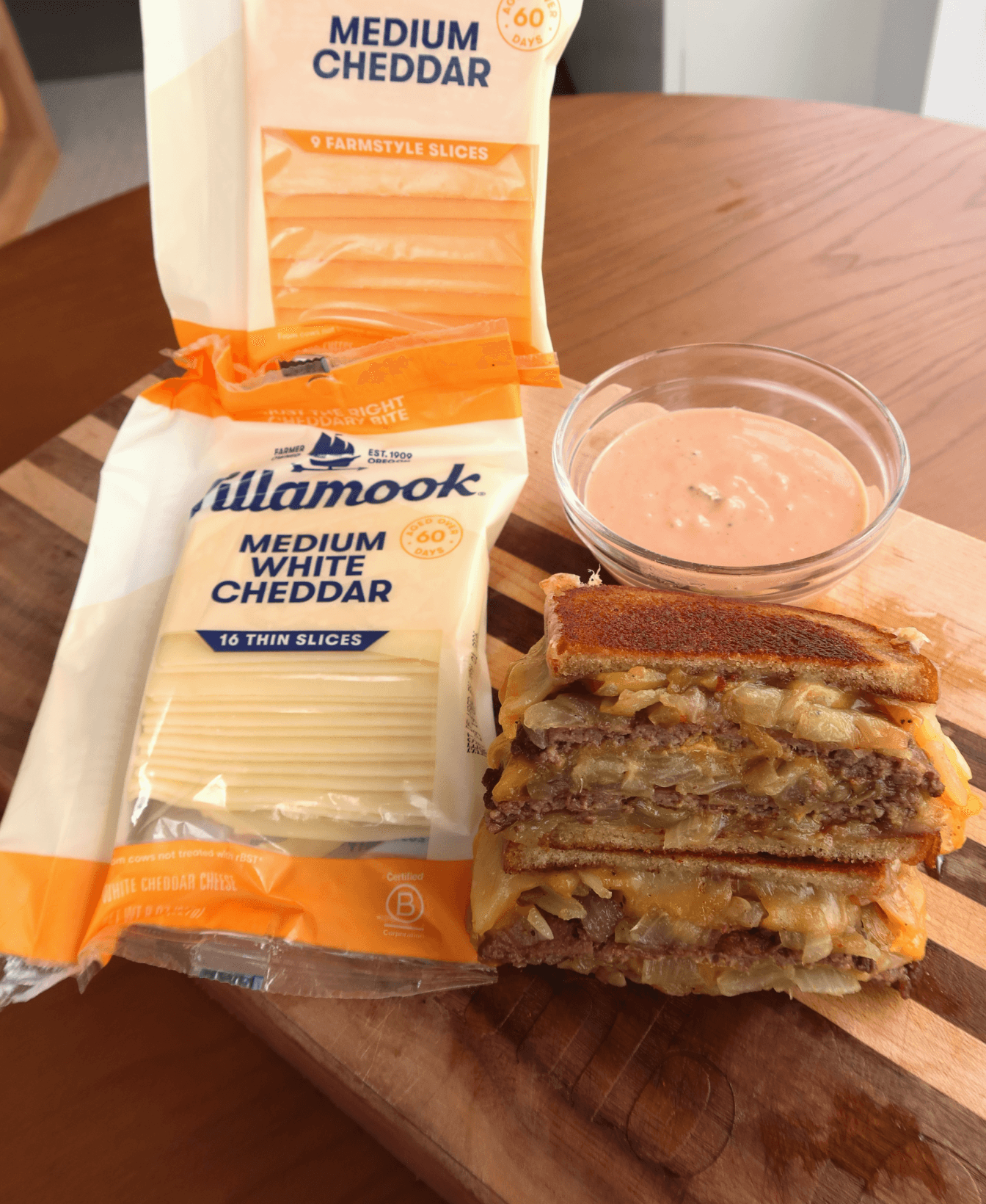 Patty melt grilled cheese