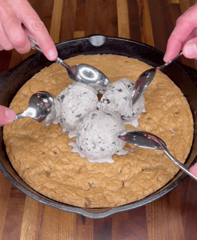 Family Style Deep Dish Cookie with Ice Cream