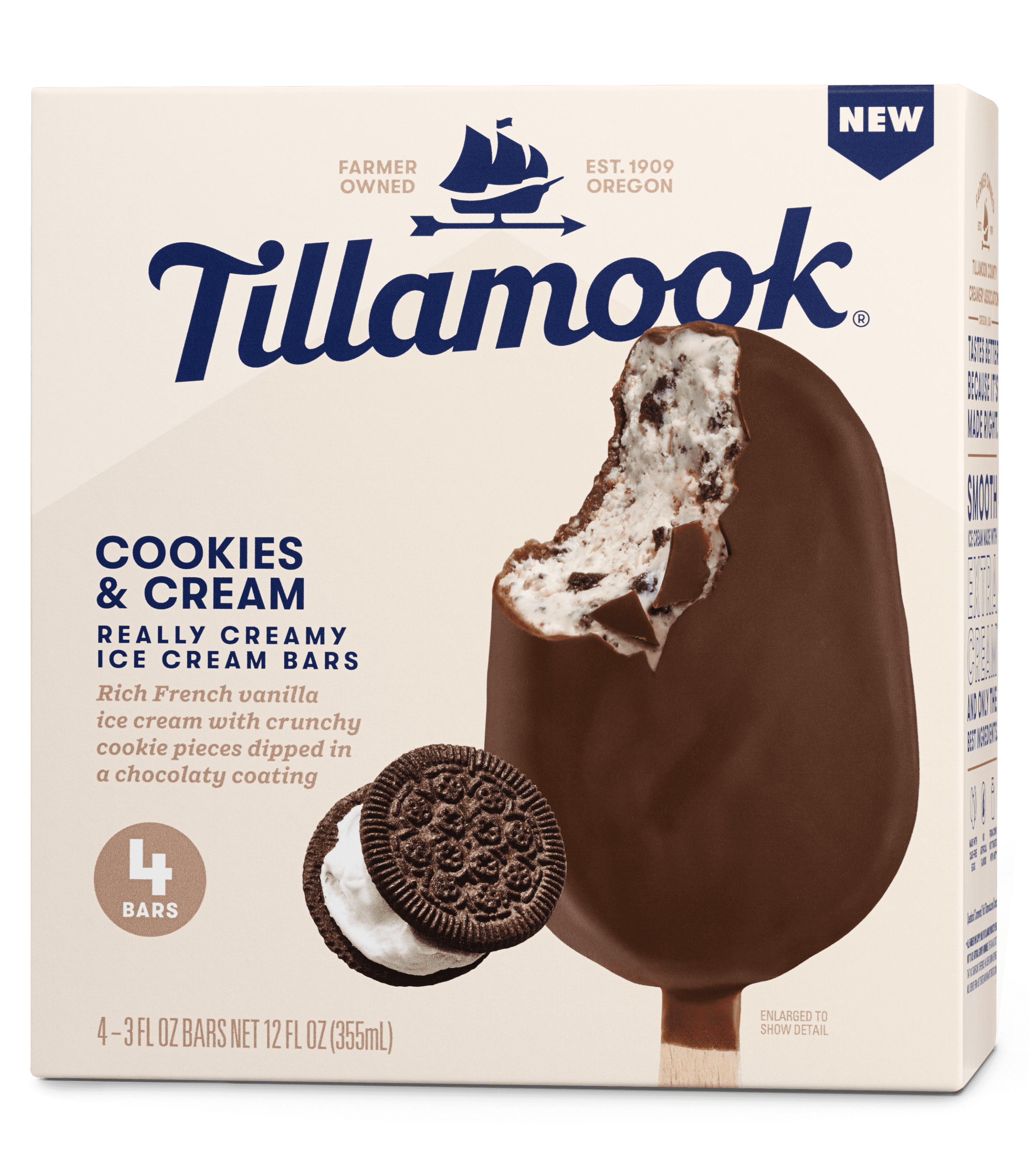 Tillamook Cookies & Cream Ice Cream Bars