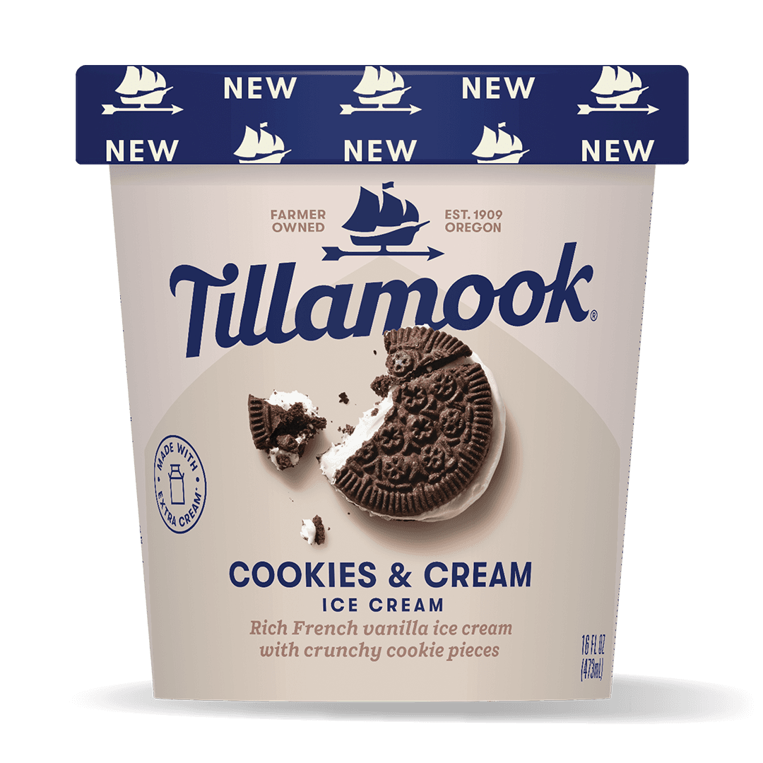 Tillamook cookies and cream ice cream pint