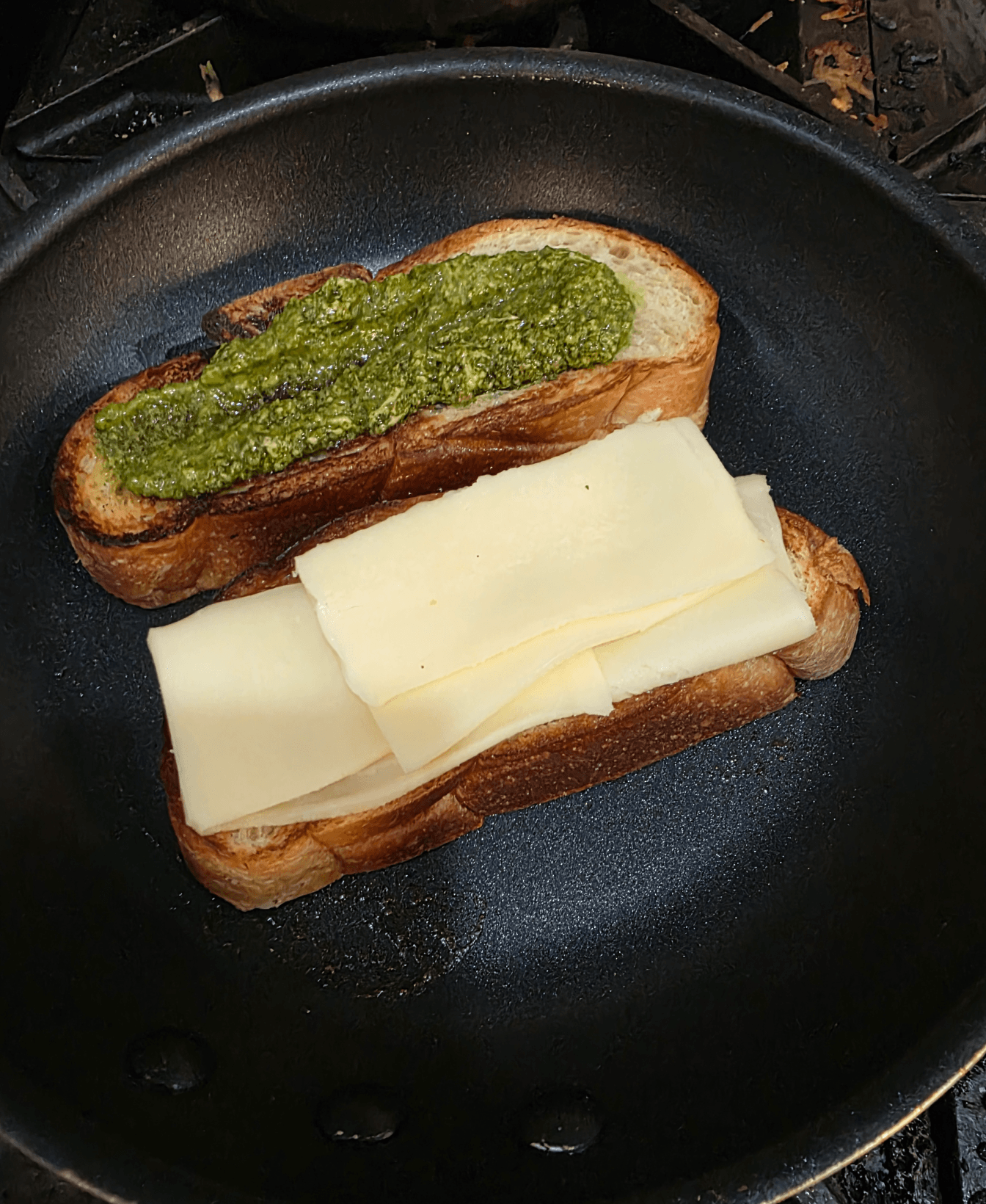 Tillamook pesto grilled cheese