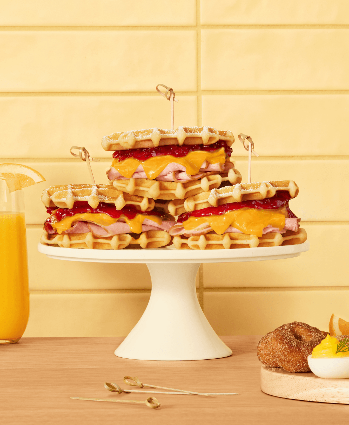 Cheddar waffles hero