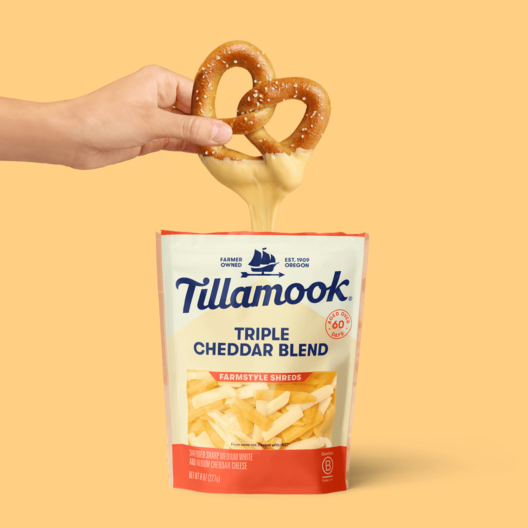Tillamook Shredded Cheese and Braided Pretzel