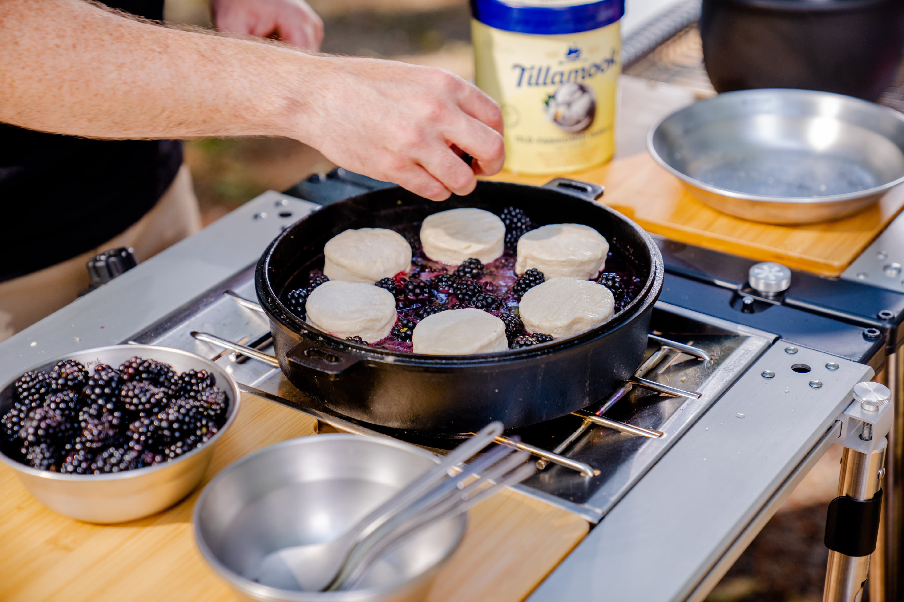 Blackberry Cobbler with Tillamook Vanilla Ice Cream